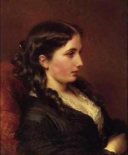 Franz Xaver Winterhalter Study of a Girl in Profile Sweden oil painting art